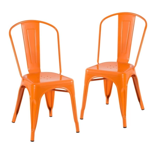 Produto Kit 2 Cadeiras de jantar Iron Tolix com design industrial - Laranja