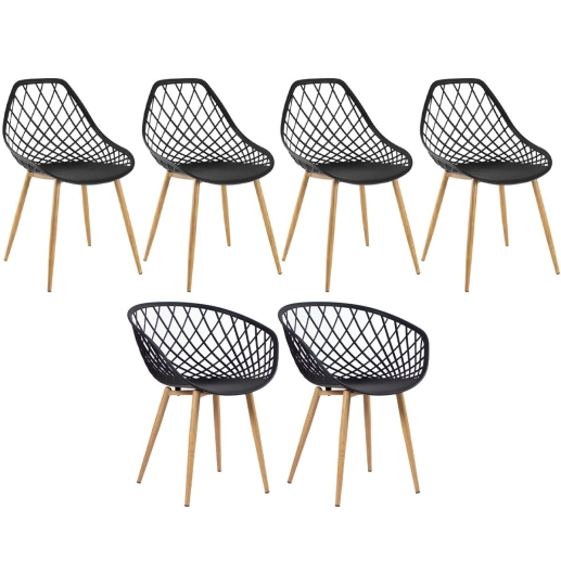 Kit 2 Cadeiras de jantar Clarice Nest + 4 cadeiras de jantar Clarice Cloe - Preto Produto Kit 2 Cadeiras de jantar Clarice Nest + 4 cadeiras de jantar Clarice Cloe - Preto
