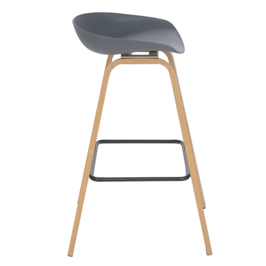 Kit 3 banquetas altas bancada cozinha Cassia BD 76 cm - Cinza escuro Produto Kit 3 banquetas altas bancada cozinha Cassia BD 76 cm - Cinza escuro