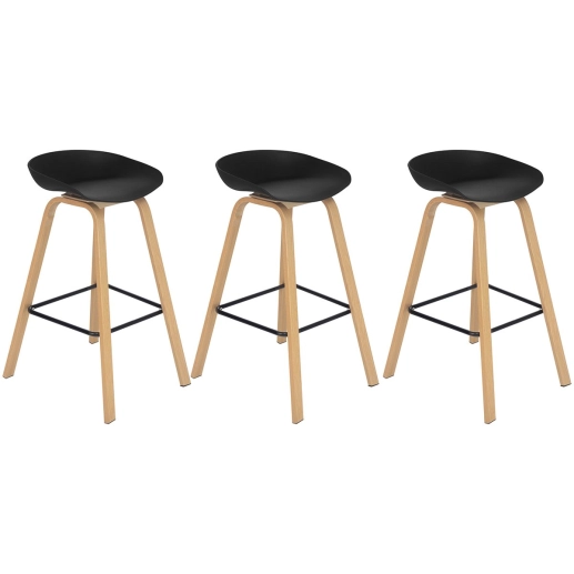 Kit 3 banquetas altas bancada cozinha Cassia BD 76 cm - Preto Produto Kit 3 banquetas altas bancada cozinha Cassia BD 76 cm - Preto