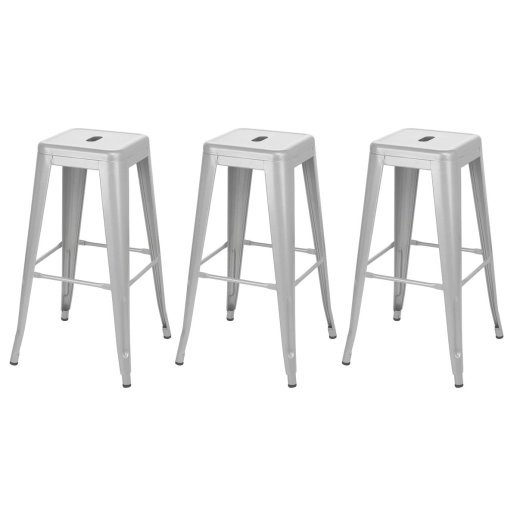 Produto Kit 3 Banquetas alta para bancada Iron Tolix 76 cm - Prata