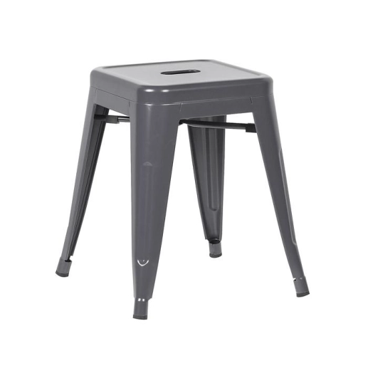 Kit 3 Banquetas baixa para cozinha Iron Tolix 45 cm - Cinza escuro Produto Kit 3 Banquetas baixa para cozinha Iron Tolix 45 cm - Cinza escuro