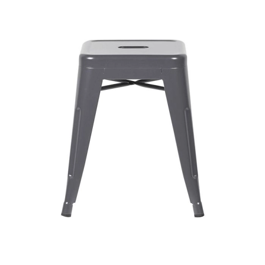 Kit 3 Banquetas baixa para cozinha Iron Tolix 45 cm - Cinza escuro Produto Kit 3 Banquetas baixa para cozinha Iron Tolix 45 cm - Cinza escuro