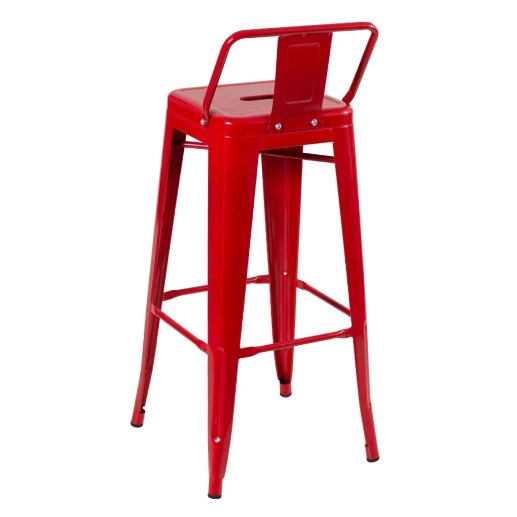 Produto Kit 3 banquetas altas para bancada Iron Tolix com encosto 76 cm – Vermelho