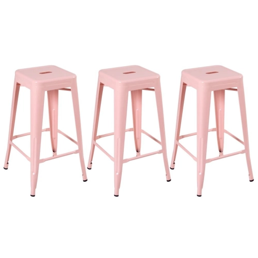 Kit 3 Banquetas alta para bancada Iron Tolix 76 cm – Rosa antigo Produto Kit 3 Banquetas alta para bancada Iron Tolix 76 cm – Rosa antigo