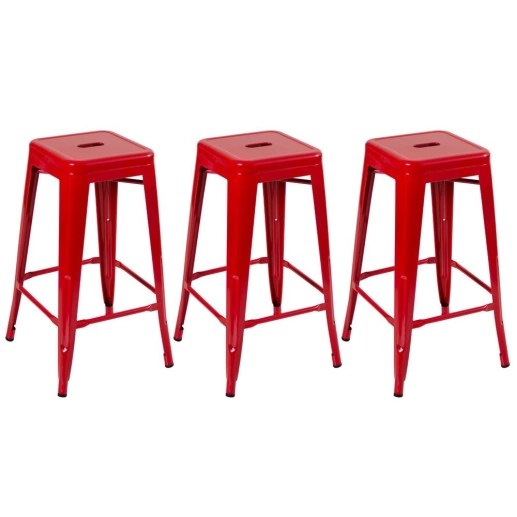 Kit 3 Banquetas alta para bancada Iron Tolix 76 cm – Vermelho Produto Kit 3 Banquetas alta para bancada Iron Tolix 76 cm – Vermelho