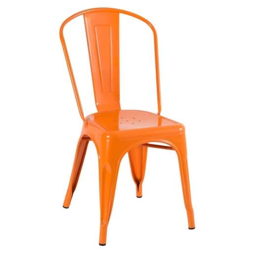 Kit 3 Cadeiras de jantar Iron Tolix com design industrial - Laranja Produto Kit 3 Cadeiras de jantar Iron Tolix com design industrial - Laranja