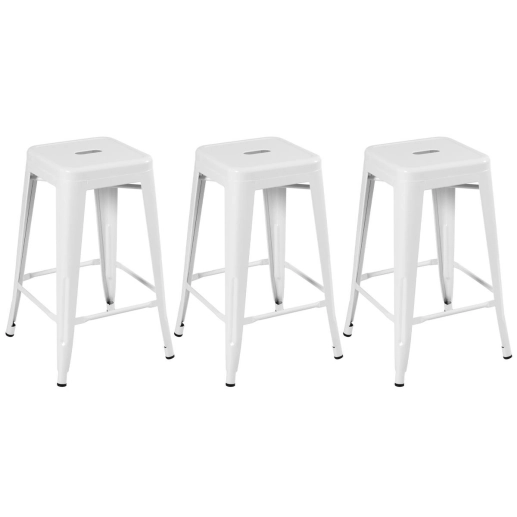 Kit 3 Banquetas média para bancada Iron Tolix 66 cm – Branco Produto Kit 3 Banquetas média para bancada Iron Tolix 66 cm – Branco