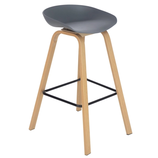 Produto Kit 4 banquetas altas bancada cozinha Cassia BD 76 cm - Cinza escuro