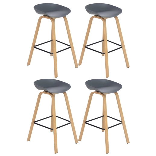 Produto Kit 4 banquetas altas bancada cozinha Cassia BD 76 cm - Cinza escuro