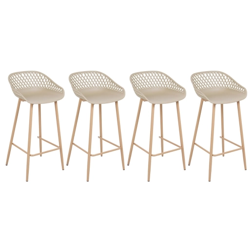 Produto Kit 4 Banquetas alta para bancada Clarice Cloe com base de metal – Nude