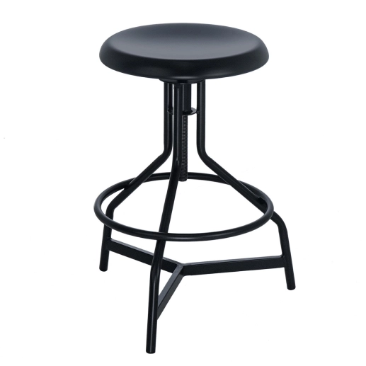 Kit 4 banquetas altas para cozinha industrial York com banco giratório - Preto Produto Kit 4 banquetas altas para cozinha industrial York com banco giratório - Preto