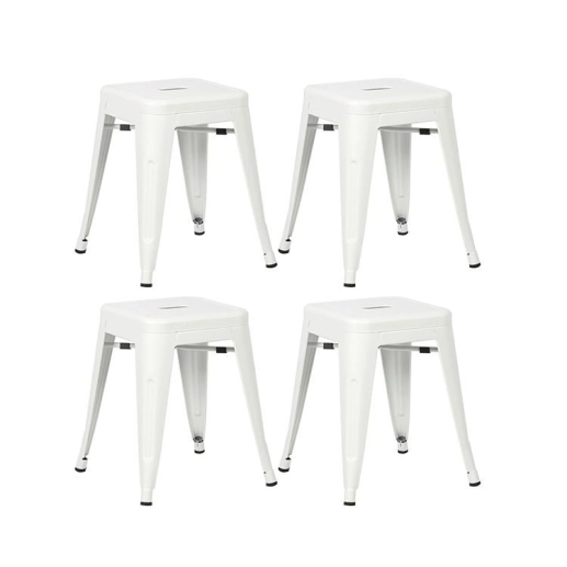 Kit 4 Banquetas baixa para cozinha Iron Tolix 45 cm - Branco Produto Kit 4 Banquetas baixa para cozinha Iron Tolix 45 cm - Branco