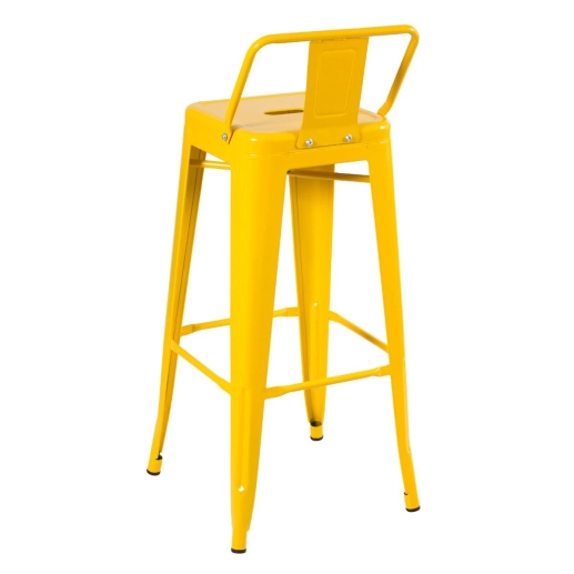 Kit 4 banquetas altas para bancada Iron Tolix com encosto 76 cm – Amarelo Produto Kit 4 banquetas altas para bancada Iron Tolix com encosto 76 cm – Amarelo