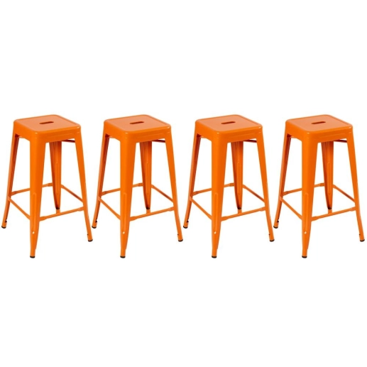Kit 4 Banquetas alta para bancada Iron Tolix 76 cm – Laranja Produto Kit 4 Banquetas alta para bancada Iron Tolix 76 cm – Laranja