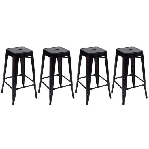 Produto Kit 4 Banquetas alta para bancada Iron Tolix 76 cm - Preto semibrilho