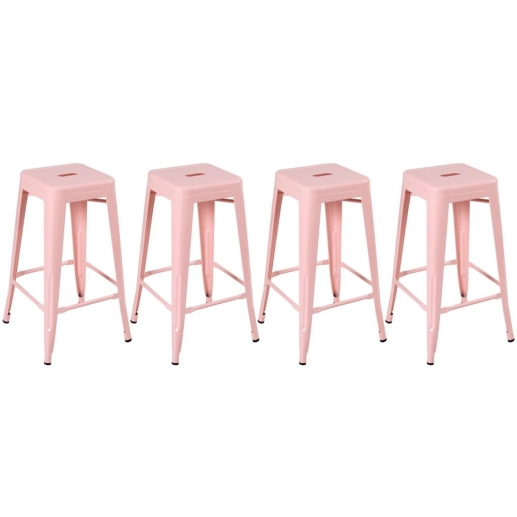Kit 4 Banquetas alta para bancada Iron Tolix 76 cm – Rosa antigo Produto Kit 4 Banquetas alta para bancada Iron Tolix 76 cm – Rosa antigo