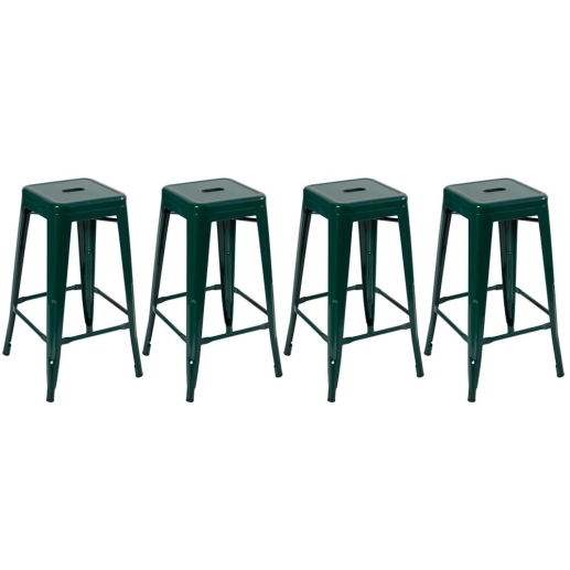 Produto Kit 4 Banquetas alta para bancada Iron Tolix 76 cm – Verde escuro