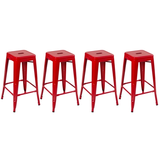 Kit 4 Banquetas alta para bancada Iron Tolix 76 cm – Vermelho Produto Kit 4 Banquetas alta para bancada Iron Tolix 76 cm – Vermelho