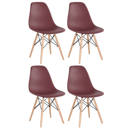 Produto Kit 4 Cadeiras de jantar Charles Eames Eiffel DSW em Polipropileno - Marrom
