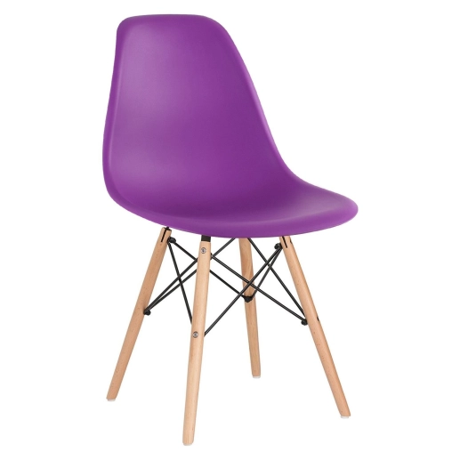 Kit 4 Cadeiras de jantar Charles Eames Eiffel DSW em Polipropileno - Roxo Produto Kit 4 Cadeiras de jantar Charles Eames Eiffel DSW em Polipropileno - Roxo