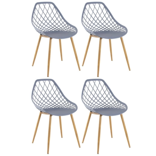 Produto Kit 4 Cadeiras de jantar Clarice Cloe com design contemporâneo - Cinza