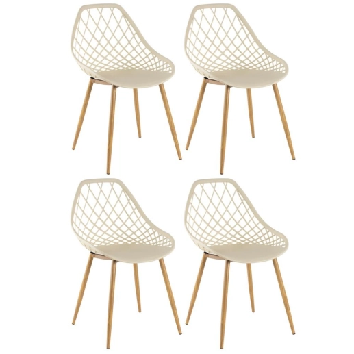 Produto Kit 4 cadeiras de jantar Clarice Cloe com design contemporâneo – Nude