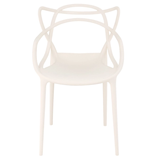 Kit 4 Cadeiras de jantar Master Allegra Design Moderno em Polipropileno - Creme Produto Kit 4 Cadeiras de jantar Master Allegra Design Moderno em Polipropileno - Creme