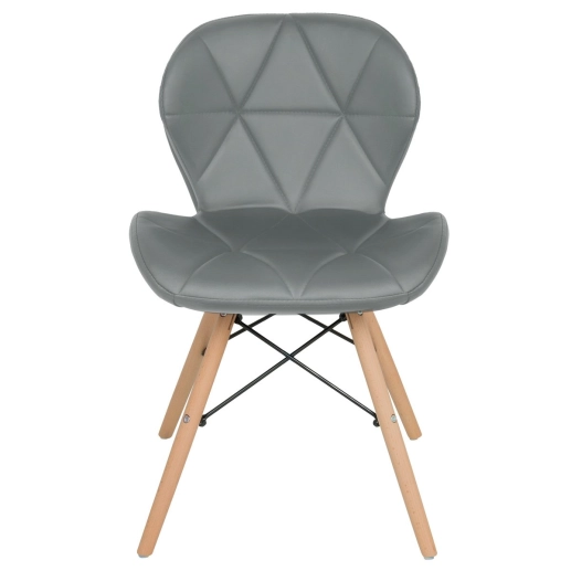 Produto Kit 4 Cadeiras de jantar estofada Charles Eames Eiffel Slim Wood confort – Cinza