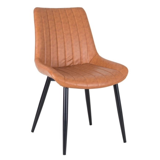 Produto Kit 4 Cadeiras estofada Chicago com design industrial - Marrom