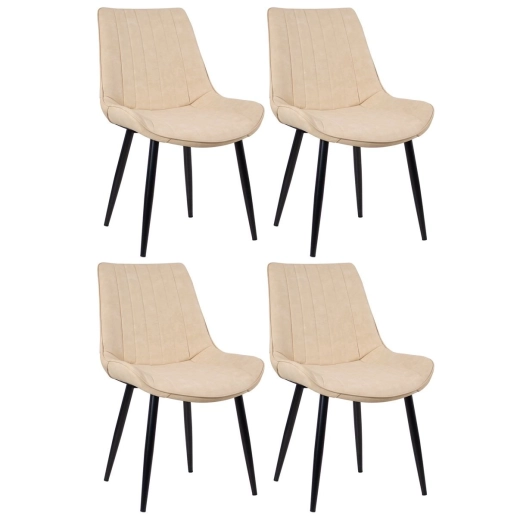 Produto Kit 4 Cadeiras estofada Chicago com design industrial - Nude Vintage