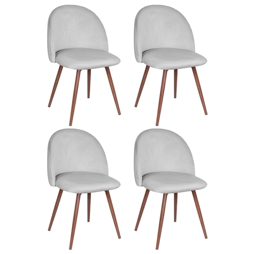 Kit 4 cadeiras estofada de jantar Maite Sedona em veludo – Cinza Produto Kit 4 cadeiras estofada de jantar Maite Sedona em veludo – Cinza