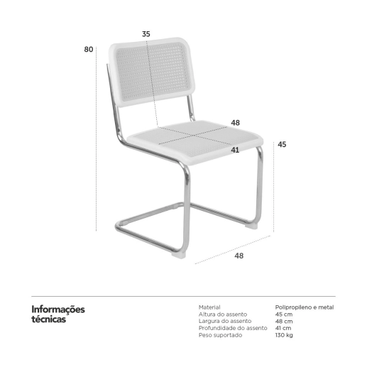 Produto Kit 4 Cadeiras tela auditório recepção cozinha Cesca