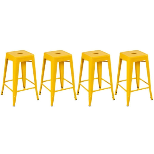 Kit 4 Banquetas média para bancada Iron Tolix 66 cm – Amarelo Produto Kit 4 Banquetas média para bancada Iron Tolix 66 cm – Amarelo