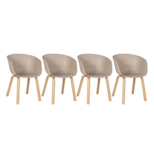 Produto Kit 4 Cadeiras de jantar Cassia com design moderno e assento confortável – Nude
