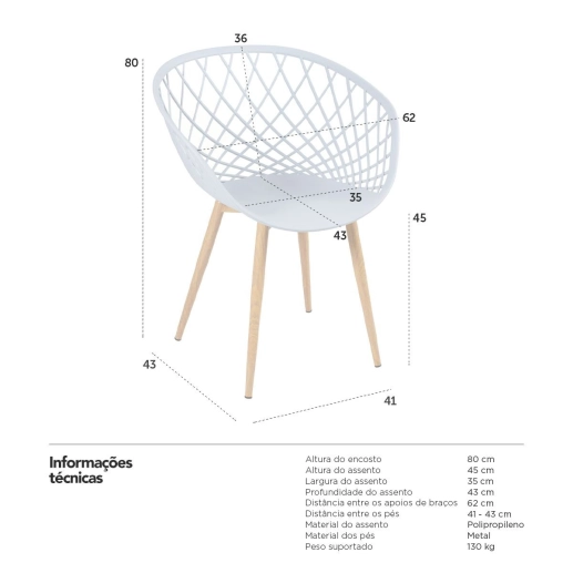 Kit 4 Cadeiras de jantar Clarice Nest com design moderno e anatômico - Cinza Produto Kit 4 Cadeiras de jantar Clarice Nest com design moderno e anatômico - Cinza