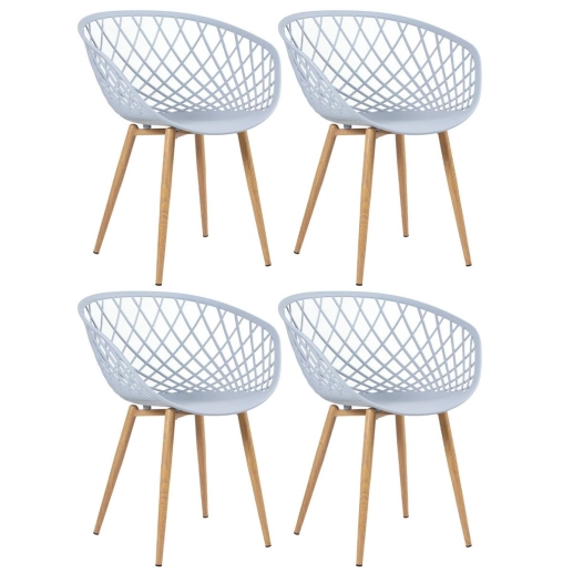 Kit 4 Cadeiras de jantar Clarice Nest com design moderno e anatômico - Cinza Produto Kit 4 Cadeiras de jantar Clarice Nest com design moderno e anatômico - Cinza