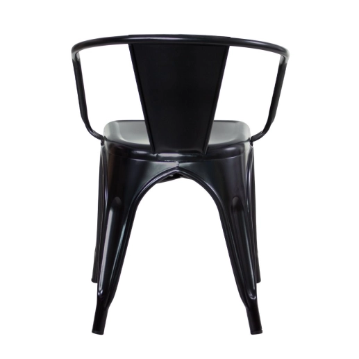 Produto Kit 4 Cadeiras de jantar Iron Tolix com braços em metal estilo industrial - Preto