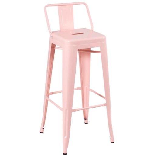 Kit 5 banquetas altas para bancada Iron Tolix com encosto 76 cm – Rosa antigo Produto Kit 5 banquetas altas para bancada Iron Tolix com encosto 76 cm – Rosa antigo