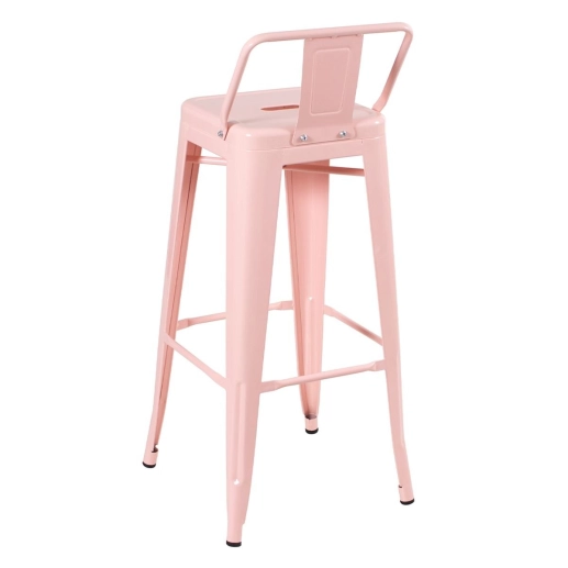 Kit 5 banquetas altas para bancada Iron Tolix com encosto 76 cm – Rosa antigo Produto Kit 5 banquetas altas para bancada Iron Tolix com encosto 76 cm – Rosa antigo
