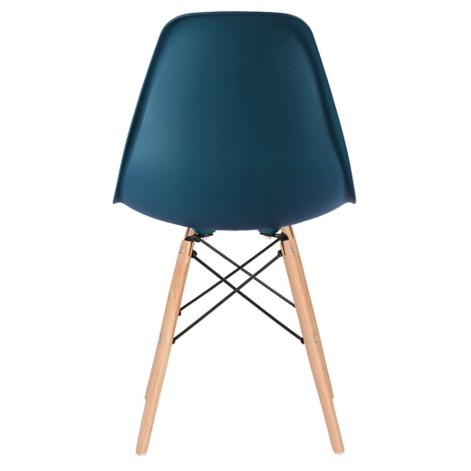 Produto Kit 5 Cadeiras de jantar Charles Eames Eiffel DSW em Polipropileno - Azul petróleo