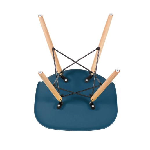 Produto Kit 5 Cadeiras de jantar Charles Eames Eiffel DSW em Polipropileno - Azul petróleo