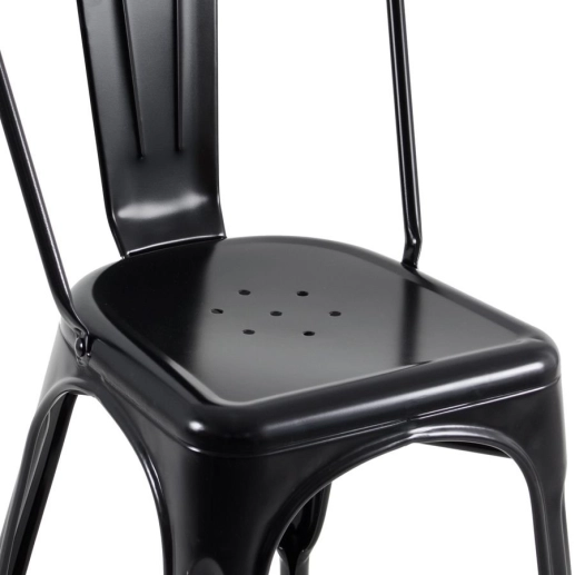 Kit 5 Cadeiras de jantar Iron Tolix com design industrial - Preto Semibrilho Produto Kit 5 Cadeiras de jantar Iron Tolix com design industrial - Preto Semibrilho