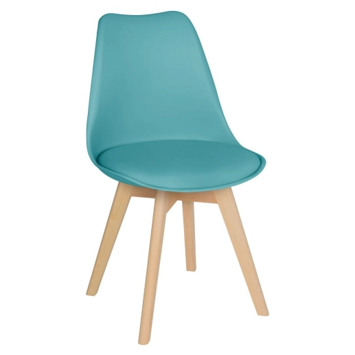 Kit 5 Cadeiras de jantar Leda com assento estofado e design moderno - Tiffany Produto Kit 5 Cadeiras de jantar Leda com assento estofado e design moderno - Tiffany
