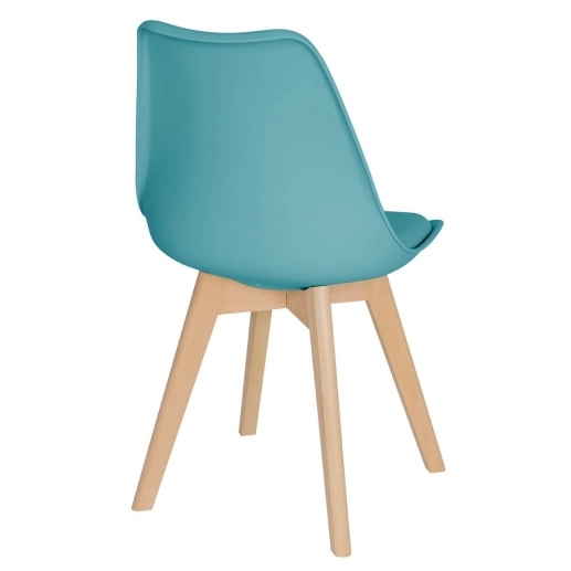 Kit 5 Cadeiras de jantar Leda com assento estofado e design moderno - Tiffany Produto Kit 5 Cadeiras de jantar Leda com assento estofado e design moderno - Tiffany
