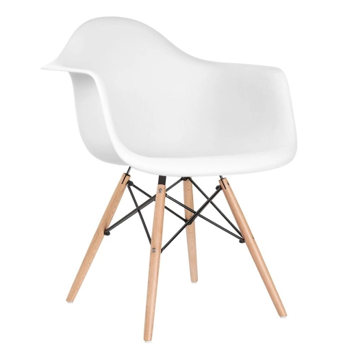 Produto Kit 5 Cadeiras de jantar Charles Eames Eiffel DAW em Polipropileno - Branco