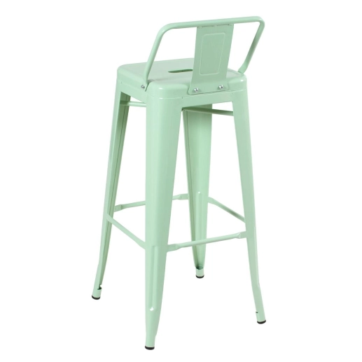 Kit 6 banquetas altas para bancada Iron Tolix com encosto 76 cm – Verde Claro Produto Kit 6 banquetas altas para bancada Iron Tolix com encosto 76 cm – Verde Claro