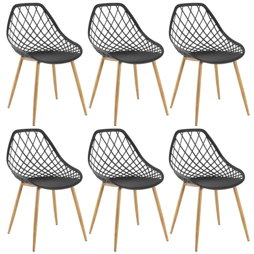 Produto Kit 6 cadeiras de jantar Clarice Cloe com design contemporâneo – Preto