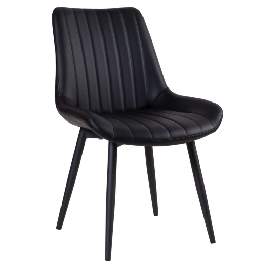 Produto Kit 6 Cadeiras estofada Chicago com design industrial – Preto