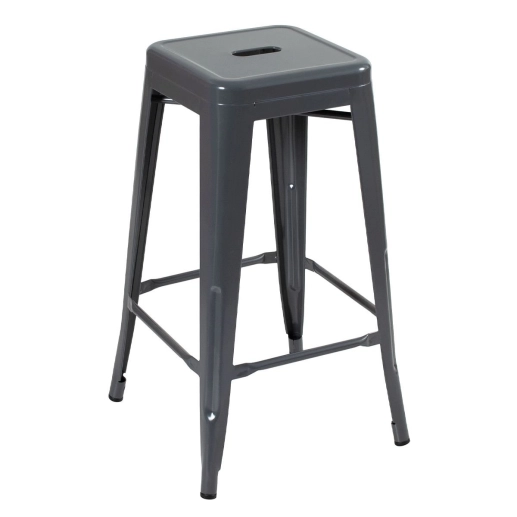 Produto Kit 6 banquetas altas para bancada Iron Tolix 76 cm – Cinza Escuro